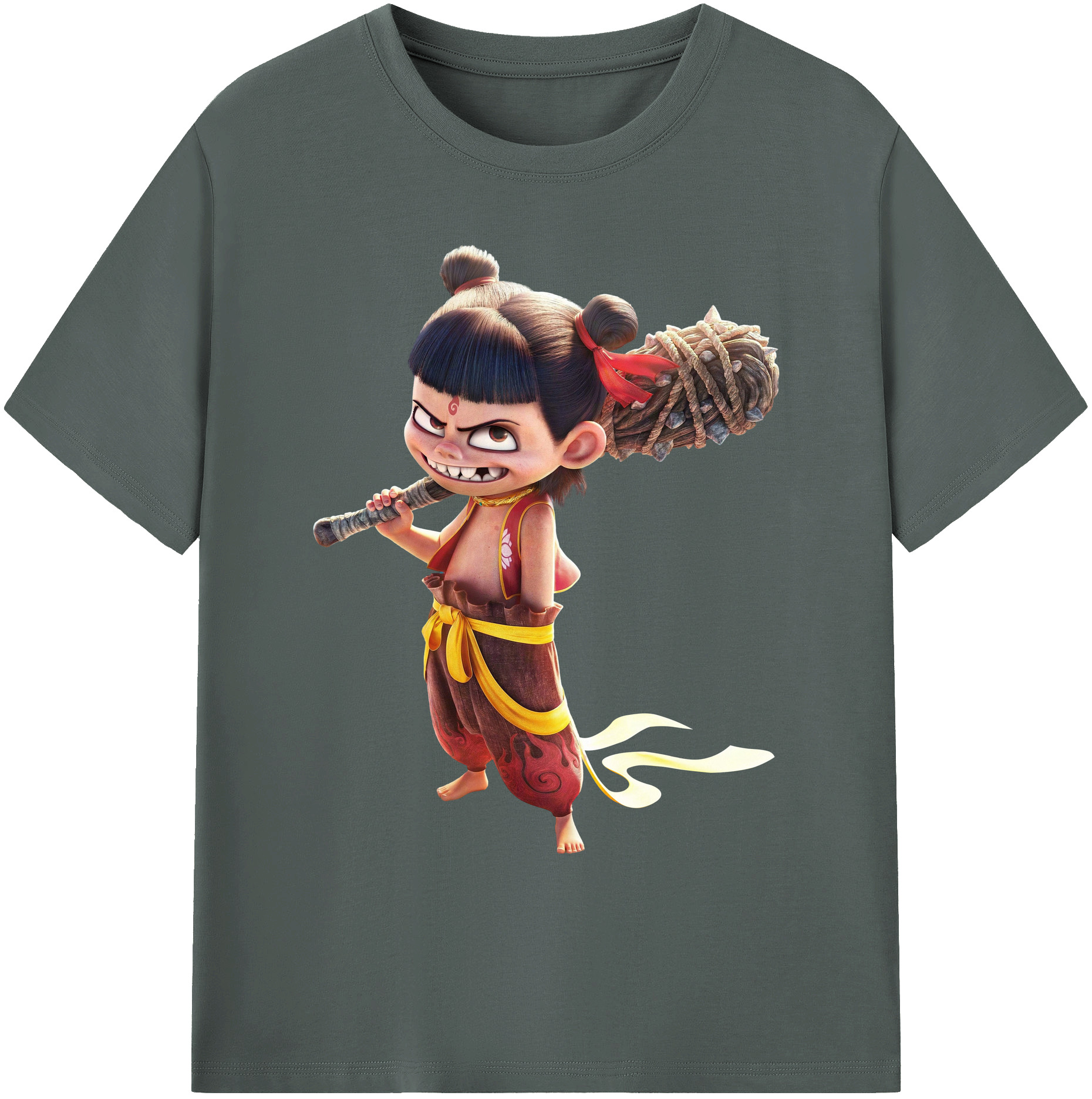 （画像用） Ne Zha 2 ナタ 魔童の大暴れ 綿100％ メンズ半袖Tシャツ｜肌触りやわらか＆通気性